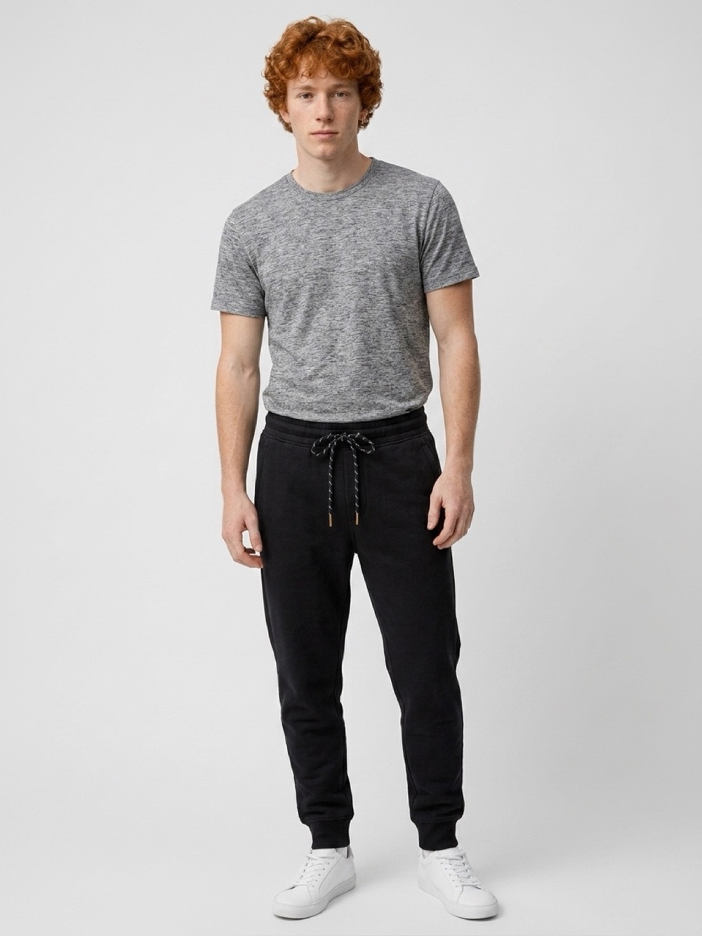 Men's Black Drawstring Jogger Pants